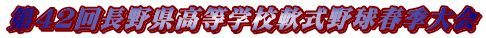 第42回長野県高等学校軟式野球春季大会