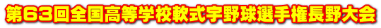 第63回全国高等学校軟式宇野球選手権長野大会